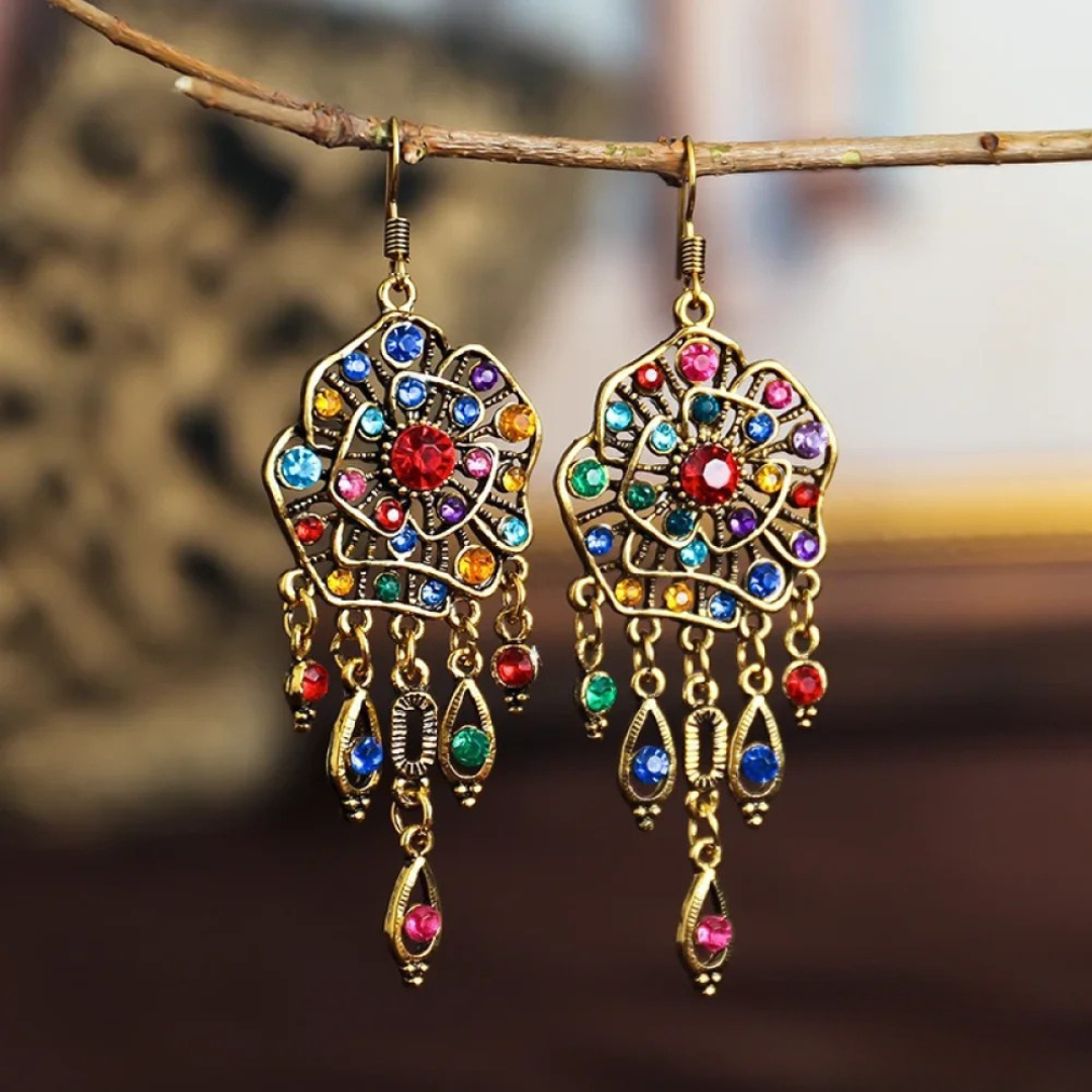VINTAGE COLOURFUL MANDALA EARRINGS | UNIQUE DESIGN