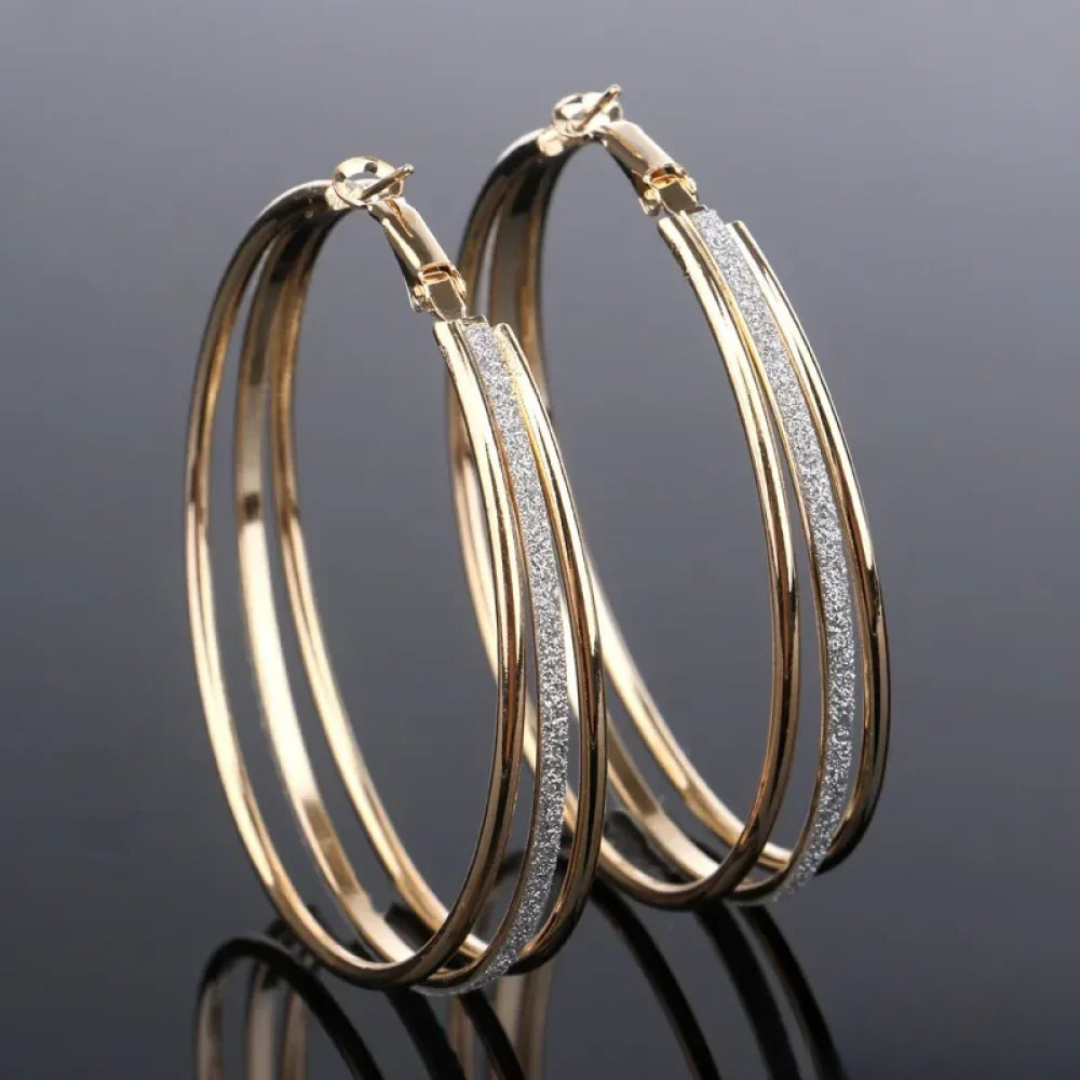 VINTAGE GOLD HOOP EARRINGS | ELEGANT CLASSY LOOK