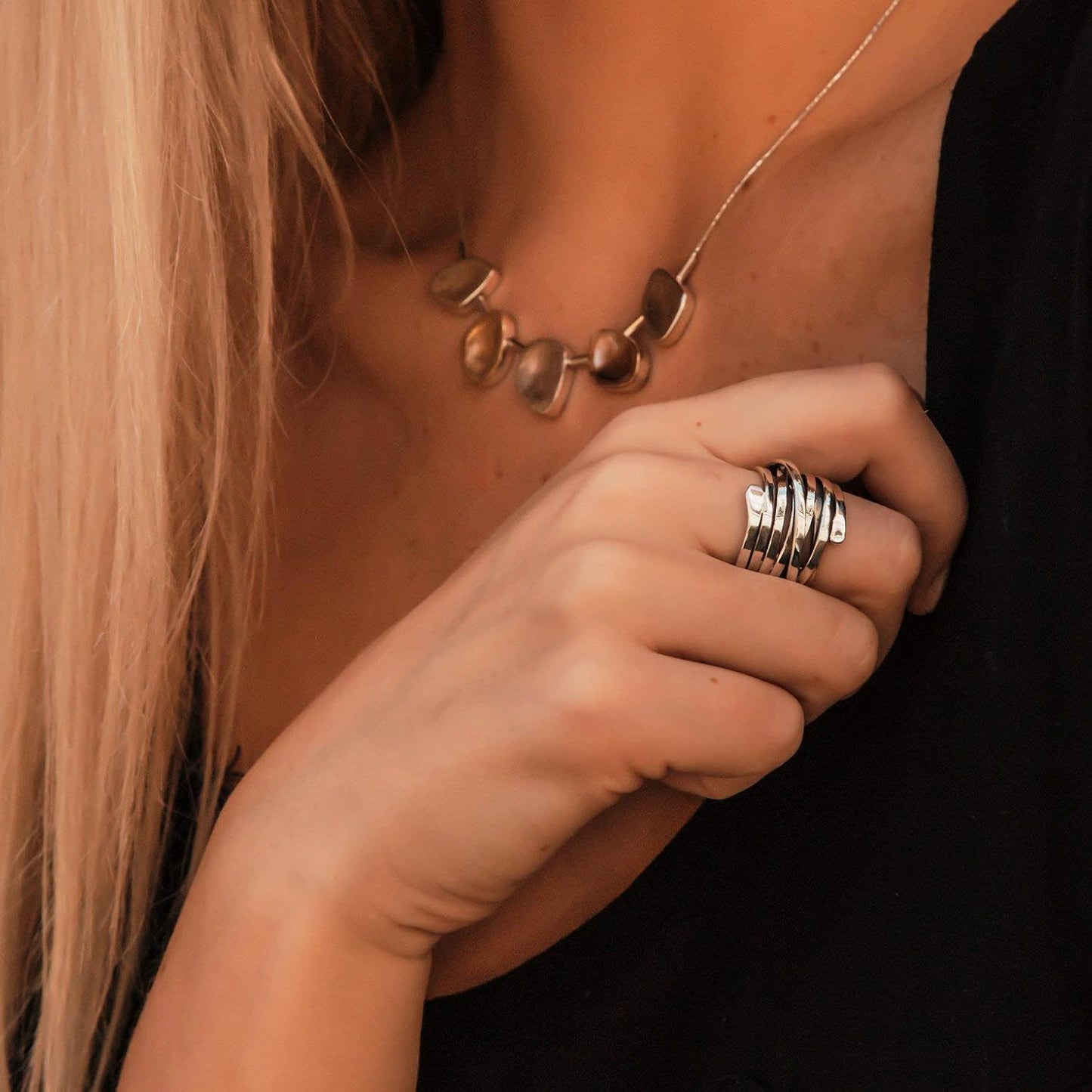 HAZEL | VINTAGE THICK SILVER RING