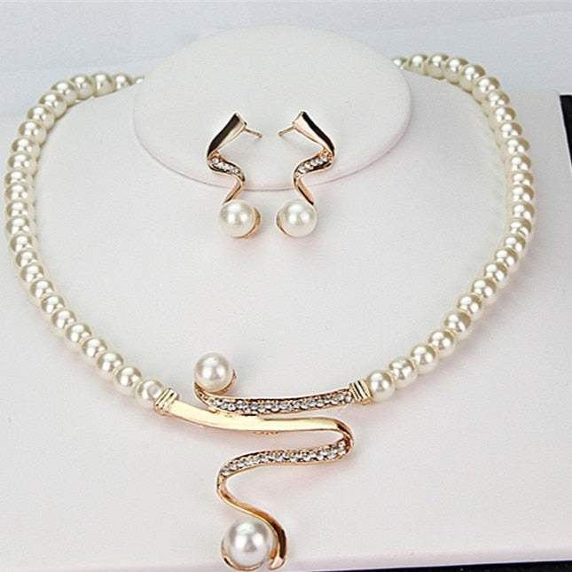 NATURAL PEARL NECKLACE + EARRINGS SET | ELEGANT PEARL JEWELRY