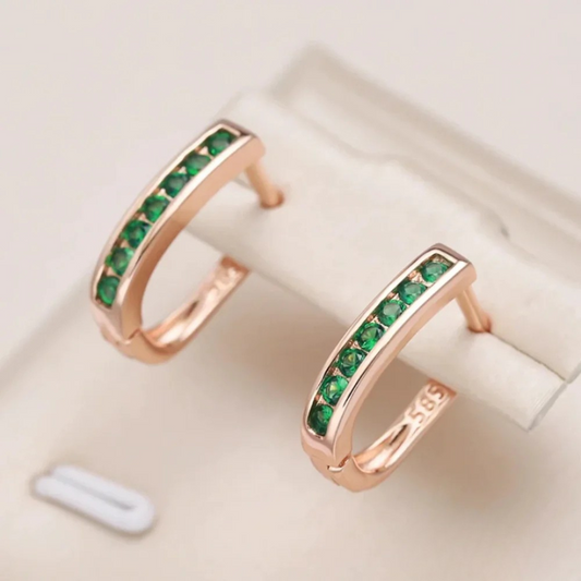 ELEGANT GREEN CRYSTAL EARRINGS | SPARKLING DESIGN, ELEGANT RADIANCE