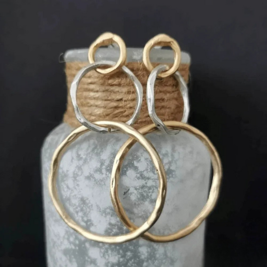 VINTAGE GOLD AND SILVER EARRINGS | ELEGANT CLASSY LOOK