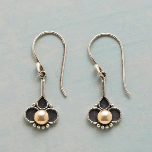 BOHO CLOVER PEARL SILVER EARRINGS | ELEGANT BOHO-CHIC