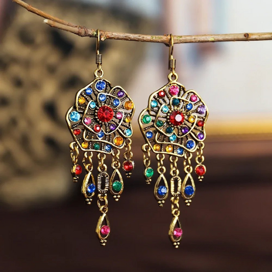 VINTAGE COLOURFUL MANDALA EARRINGS | UNIQUE DESIGN