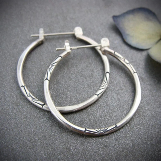 VINTAGE SILVER HOOPS | ELEGANT CLASSIC STYLE
