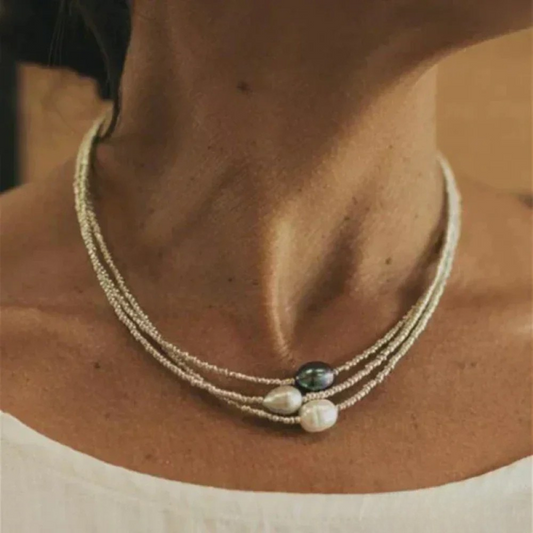 VINTAGE FRESHWATER PEARL NECKLACE | ELEGANT CLASSY LOOK