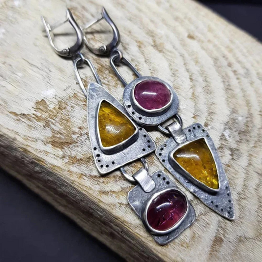 VINTAGE TRIANGULAR GEOMETRIC EARRINGS | UNIQUE STYLE, MODERN CHARM