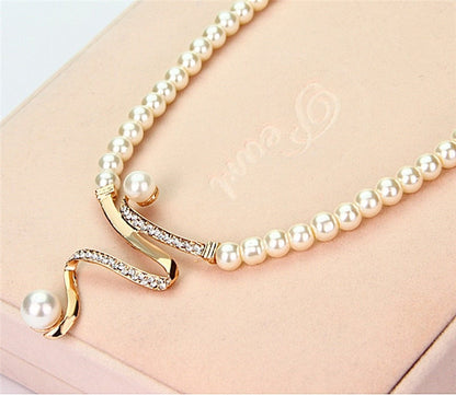 NATURAL PEARL NECKLACE + EARRINGS SET | ELEGANT PEARL JEWELRY