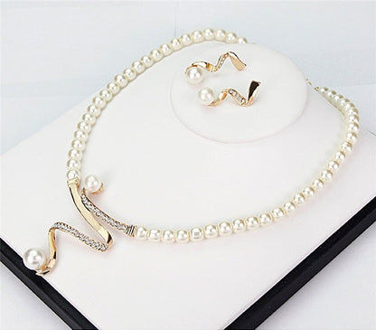 NATURAL PEARL NECKLACE + EARRINGS SET | ELEGANT PEARL JEWELRY