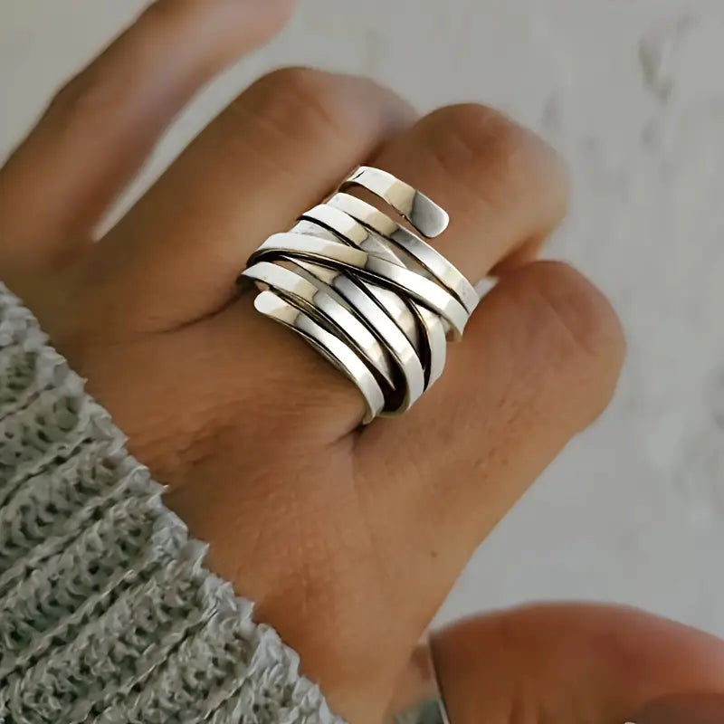 HAZEL | VINTAGE THICK SILVER RING