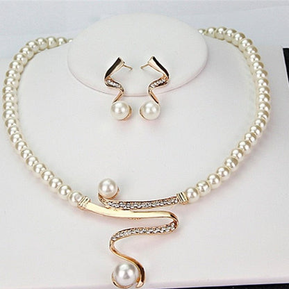 NATURAL PEARL NECKLACE + EARRINGS SET | ELEGANT PEARL JEWELRY