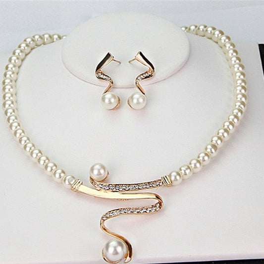 NATURAL PEARL NECKLACE + EARRINGS SET | ELEGANT PEARL JEWELRY