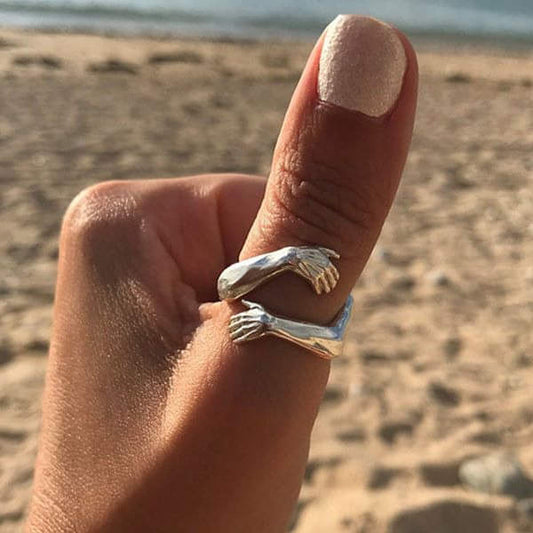 SILVER ADJUSTABLE KISS RING | FLEXIBLE DESIGN, COMFORTABLE AND STYLISH
