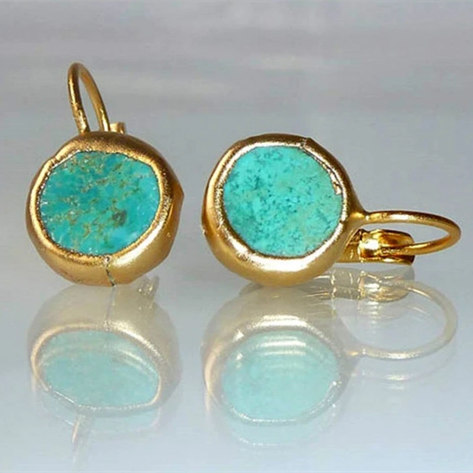 GOLD EARRINGS | ELEGANT COLOR, GENUINE STONE