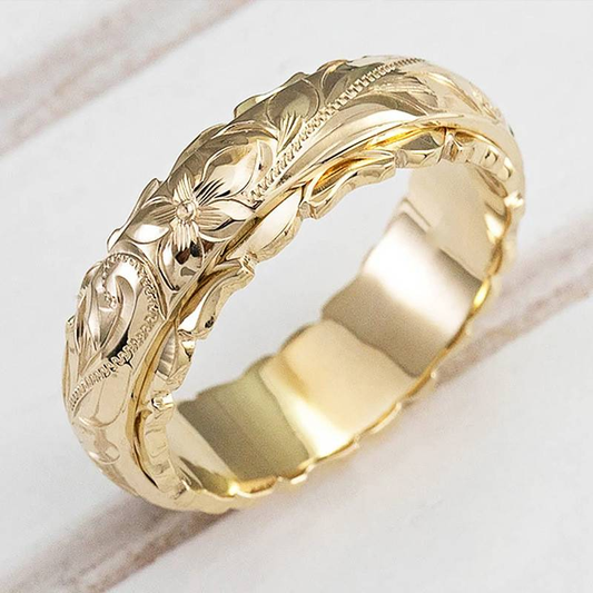 GOLDEN VINTAGE FLOWER RING | ELEGANT FLOWER DESIGN